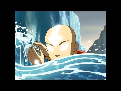 Aang using waterbending in avatar state