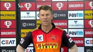 RCB VS SRH || VIVO IPL 2021 || RCB VS SRH DAVID WARNER POST-MATCH INTERVIEW