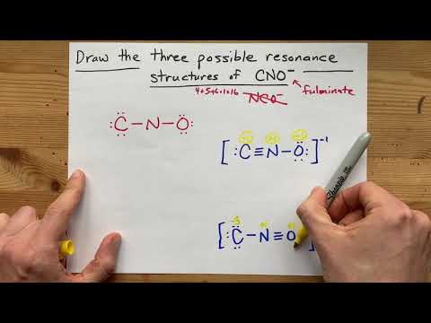 Draw the three resonance structures of CNO- (fulminate)