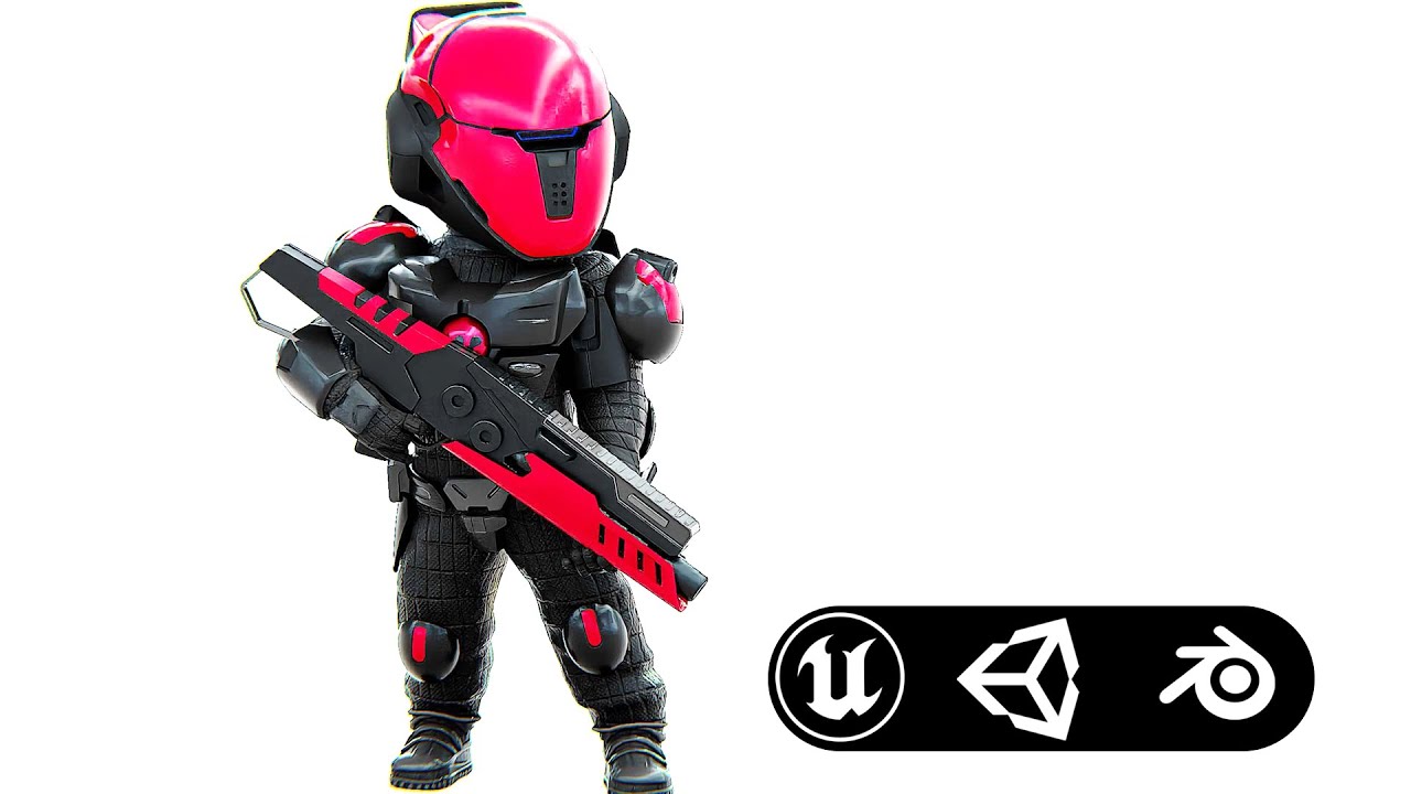 Cyber Soldier Xc-100 Auto-Rig Pro Rigged For Mixamo Unreal Engine Unity 3D Model