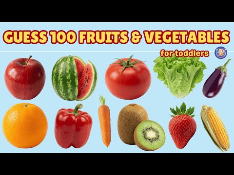 100 Fruits & Vegetables for Toddlers 🍎🥕 | Guess the Names | Learn English Vocabulary for Kids