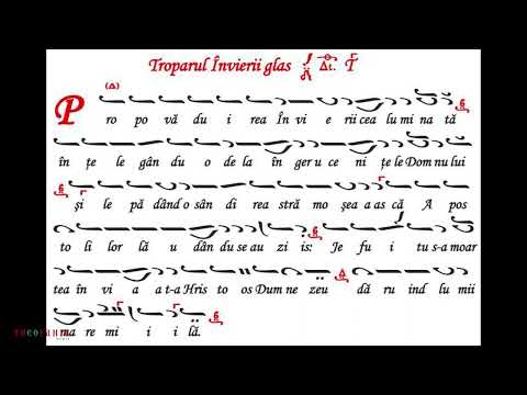 Troparul Învierii / apolitikion -  glasul al patrulea RO/IT