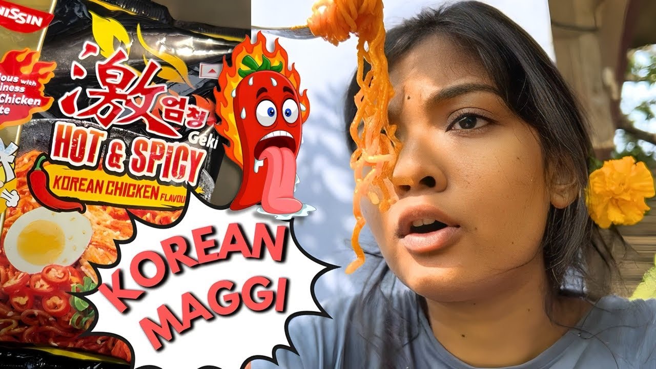 Eating spicy korean noodles in my home🌶️🥵 Pathalgaon VLOG