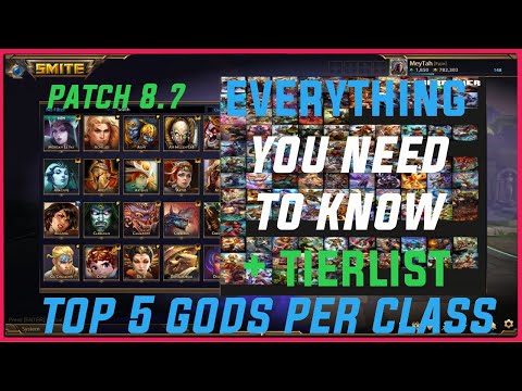 SMITE TOP 5 GODS IN EACH ROLE + TIERLIST SEASON 8 ARENA (*updated in desc.)