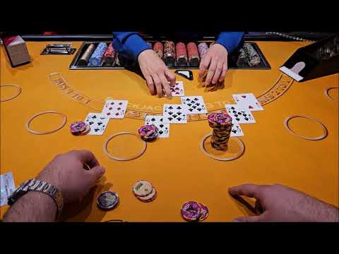 Over $10,000 SPLITS On High Limit BLACK JACK Table