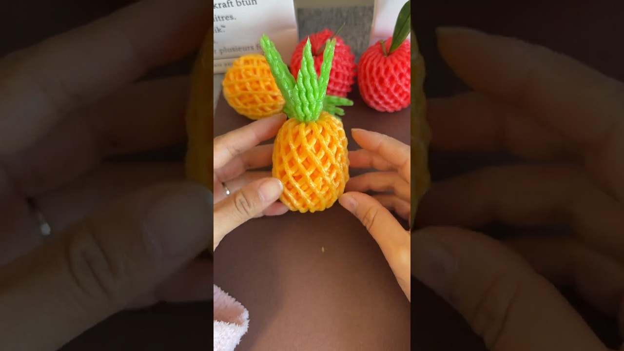 DIY Pineapple from Fruit Netting 🍍 | Fun & Easy Craft Idea! #diy #artandcraft #art #craft #handmade