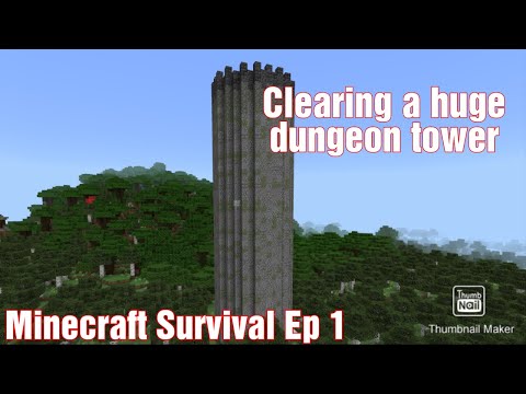 Clearing a Huge Dungeon Tower | Minecraft Survival Episode 1