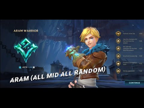 Wild Rift : ARAM (All Mid All Random) Ezreal - Hero (First time i play this Hero 😅)