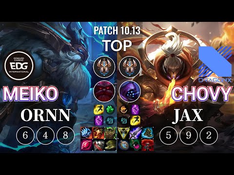EDG Meiko Ornn vs DRX Chovy Jax Top - KR Patch 10.13