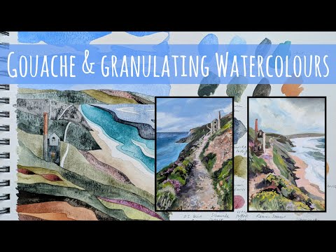 Using Gouache & Granulating Watercolours: Three Paintings (Schmincke, W&N, M.Graham, Daniel Smith)