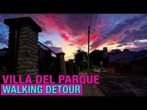 Sunrise in Villa del Parque: Red Sky Morning Walk | POV Walking Tour (4K)