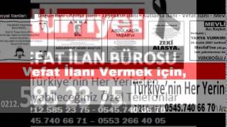 Hürriyet Vefat İlanı Servisi 0212 585 23 75 Hürriyet Mevlit İlanı Hürr