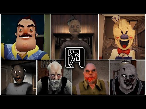 Escape Endings | Ice Scream⚔️Hello Neighbour⚔️Granny⚔️Grandpa⚔️Mr Meat⚔️Erich Sann⚔️Psychopath Hunt
