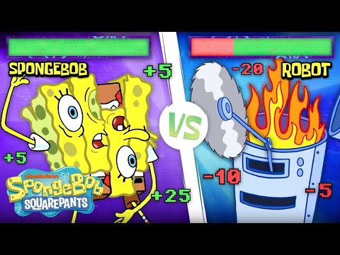 SpongeBob & Patrick Battle the Robots 🤖 | SpongeBob Squareoff
