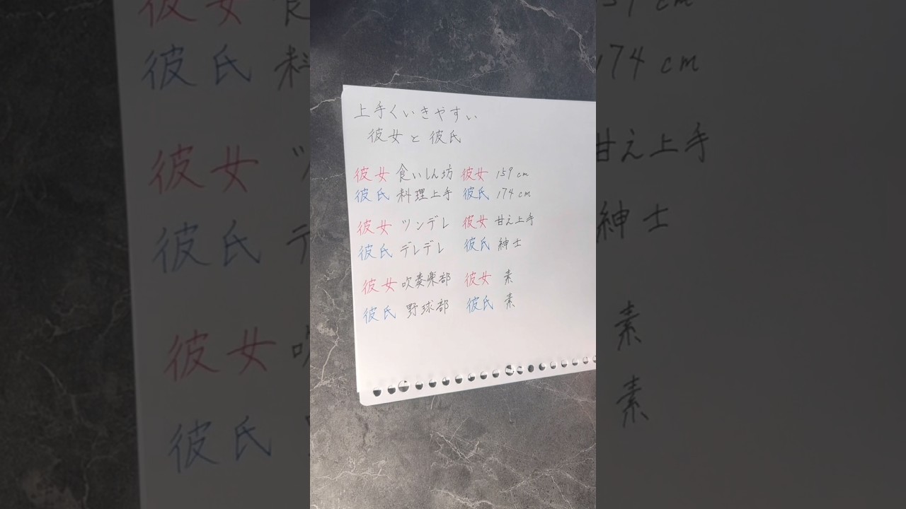 うまく行きやすい彼氏と彼女#ペン字 #書道 #美文字 #習字
