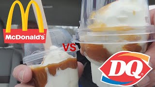 Review - McDonald's VS DQ  -  Who Has The Best Caramel Sundae