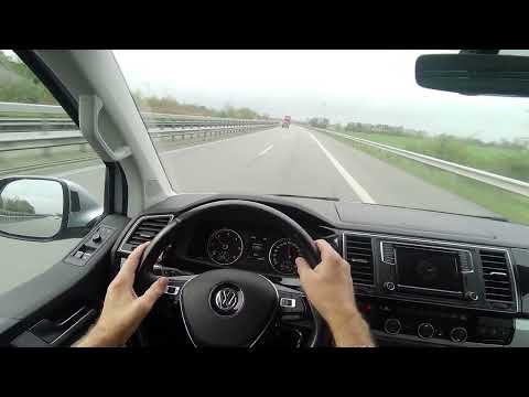 VW VOLKSWAGEN T6 MULTIVAN 2.0 TDI Highline Top Speed Test Drive on Autobahn
