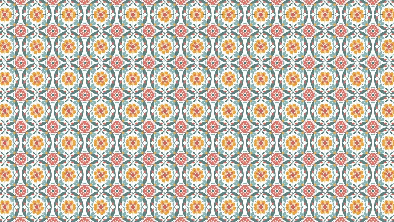 Seamless Floral Pattern | Floral Frame TV Art | Art Screensaver for TV | 1 Scene - 1 Hr