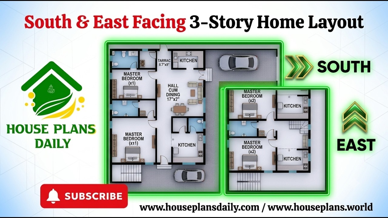 South and East Facing 3 Story Home Layout