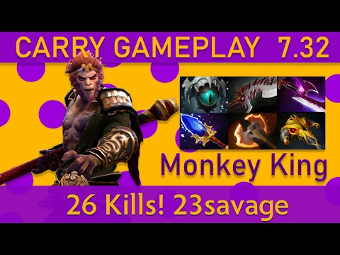💥26 Kills! 23savage Monkey King Gameplay - Top MMR Dota 2