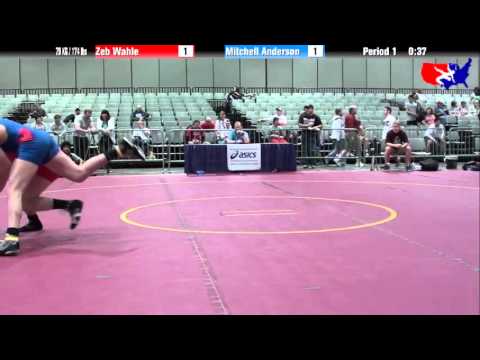 Zeb Wahle vs. Mitchell Anderson at 2013 Junior Nationals - FILA - FS