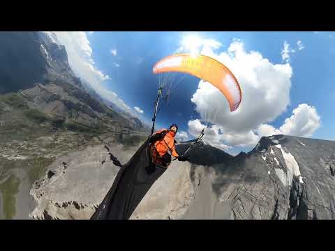 19.07.2022 hyper-lapse xc-paragliding Bernese Alps with a collapse