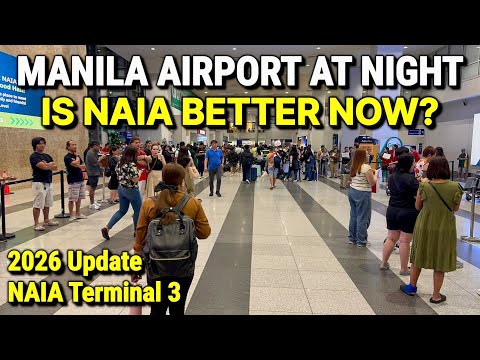 Philippines MANILA AIRPORT 2026! 🇵🇭 Night Walk at NAIA Terminal 3 | Restaurants + Newport City Tour