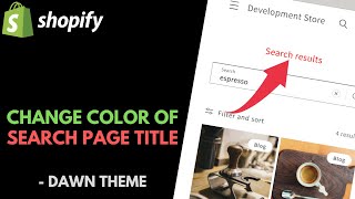 Shopify Dawn Theme: Change Search Results Page Title Color