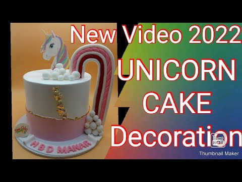 Unicorn Theme birthday cake Decoration How to make # Hamid ali cake #