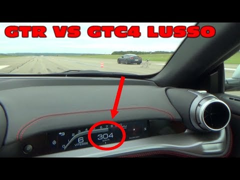 DRAG RACE : FERRARI GTC4 LUSSO VS NISSAN GTR !