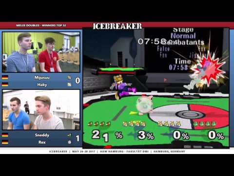 Icebreaker - Sneddy + Rex Vs. Mijusuu + Haky - Winners Top 32 - Melee Doubles
