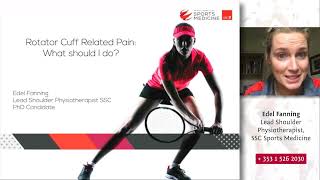 Rotator Cuff Related Shoulder Pain: What Should I do? Edel Fanning Lead Shoulder Physiotherapist SSC
