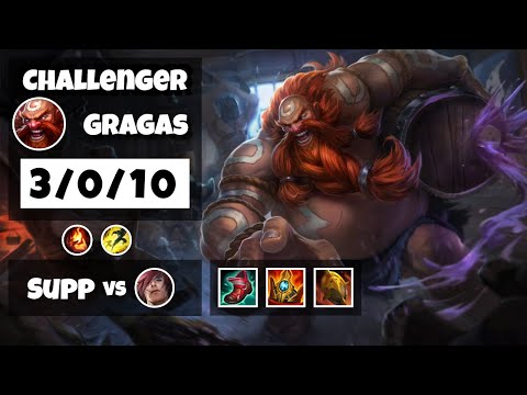 Gragas vs Sett KOREAN Challenger SUPPORT (3/0/10) - v11.13