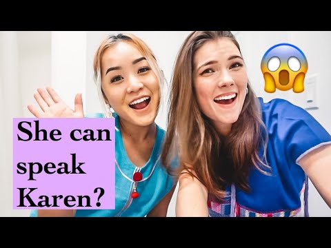 Mint Kim eating karen fish paste with Paige Taw