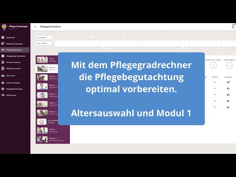 3. Pflegegradrechner - Altersauswahl und Modul 1