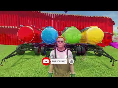 CASE vs JOHN DEERE vs CLAAS vs LANDINI COLORED TRACTORS PARKOUR - Farming Simulator 22