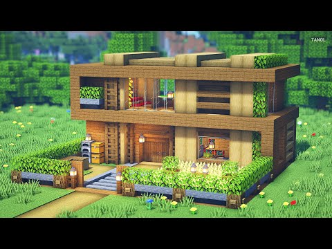 ⚒️ Minecraft | How To Build a Wooden Modern House