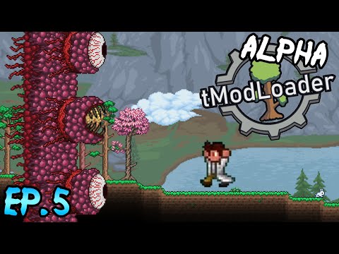 Terraria - ALPHA tModLoader Ep5 || The Wall of Flesh!!