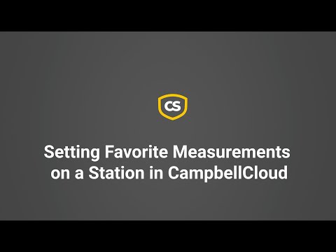 Setting Favorite Measurements on a Station in CampbellCloud