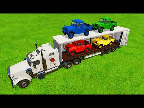 TRANSPORT SMALL COLORED FENDT TRACTORS WITH SCANIA TRUCK - Farming Simulator 22