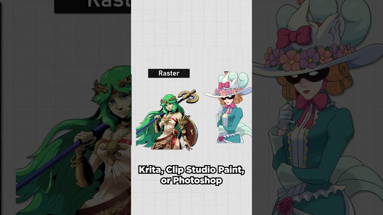 vector vs raster art #shorts #sonic #art