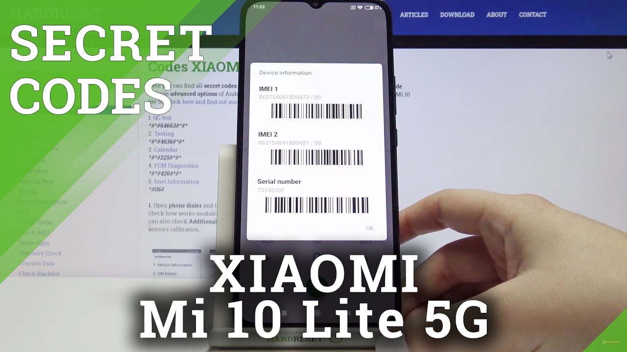 SECRET CODES for XIAOMI Mi 10 Lite 5G – Testing Mode / Hardware Test / IMEI Status