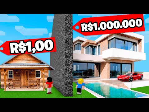 Batalha de Construção REALISTA de R$1,00 vs. R$1.000.000,00