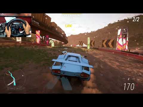 Forza Horizon 5 -lamborghini Countach vs. Freght Train (Showcase) Event logitech g 29