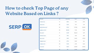 How to check Top Page of any website based on Links? - Serpok.com
