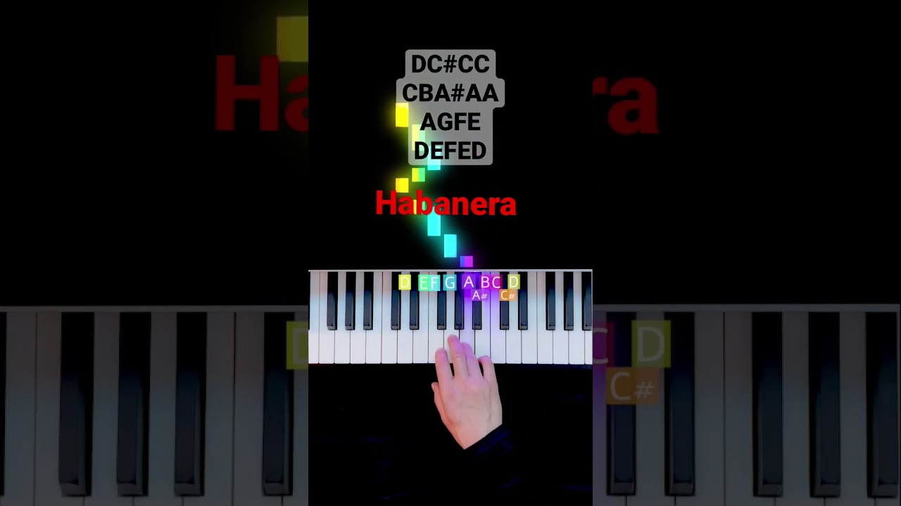 Piano tutorial how to play „Habanera“ from Bizet (Carmen) on piano.#pianotutorial #habanera #shorts
