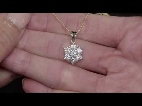 Lab Diamond Star Cluster Pendant Necklace 0.25ct H/Si in 9K Gold- NDG5223