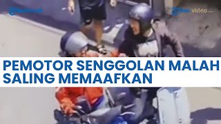 Tak Emosi, Momen Dua Pengendara Motor Senggolan di Jalan Malah Saling Memaafkan