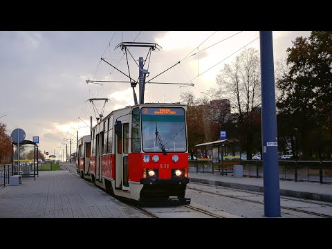 Przejazd Linią 2 - [Konstal 105Na - 611+612].