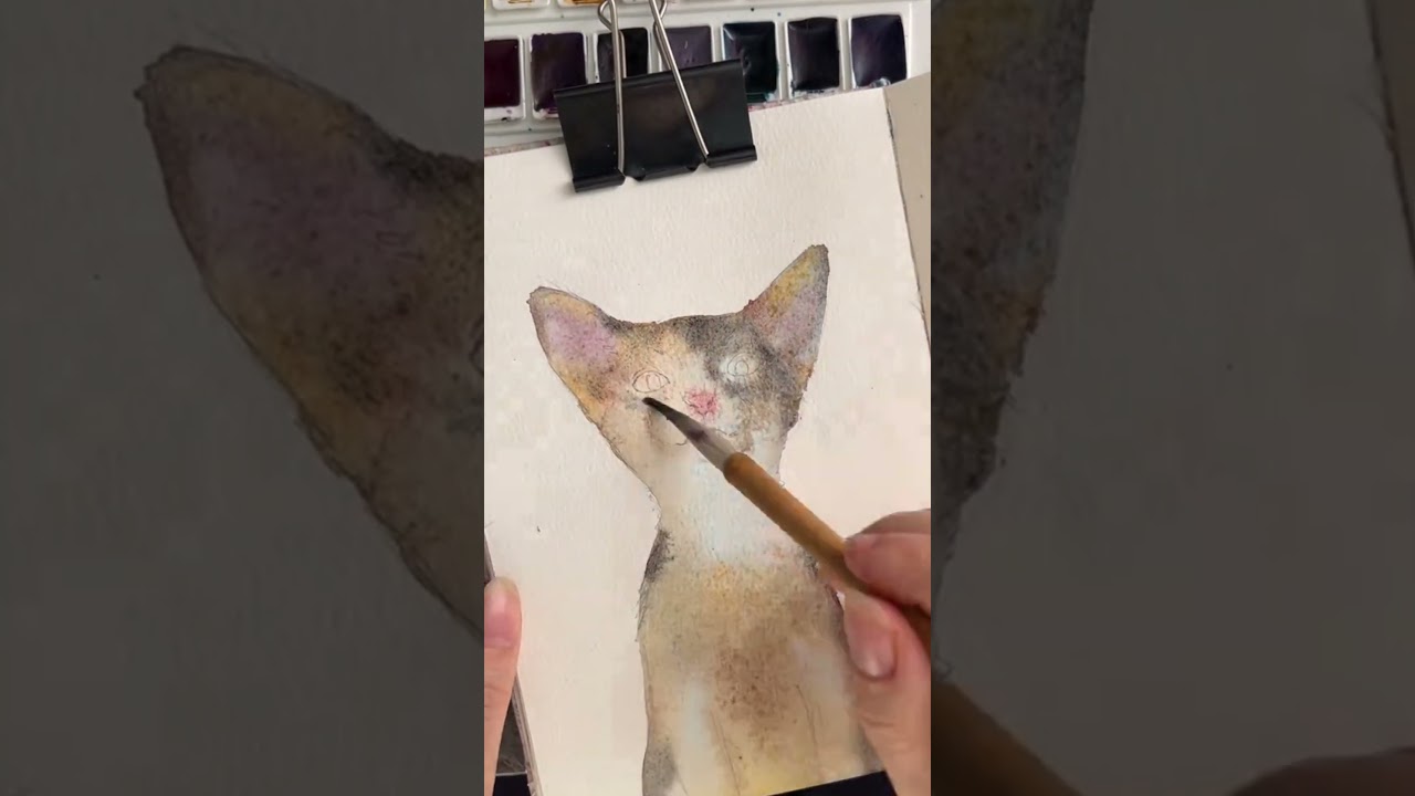 🐈 Cute Cat Watercolor Tutorial: Inspiring Techniques for Beginners  #watercolorbeginner #watercolor
